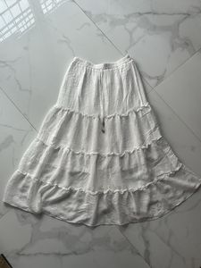 White Tiered Maxi Skirt