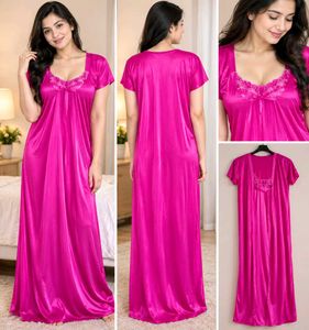 Luxurious Satin Nightgown with Robe