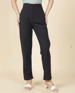 Chic dark grey Straight fit Pants