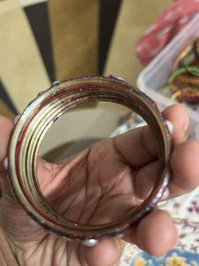 Sparkling Pearl &amp; Paisley Bangles