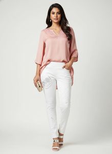 White embellished jeggings