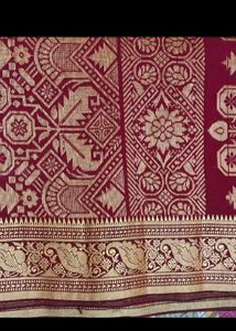 Elegant Maroon and Gold Saree
