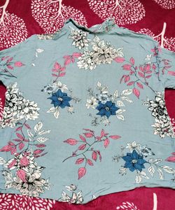 Blue Floral Print Shirt