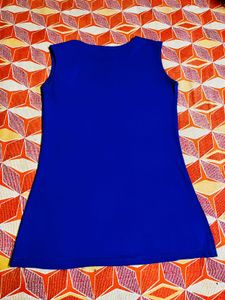 Blue Round Neck T-shirt For Women