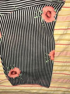 Striped Floral Print Dress