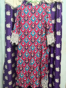 Vibrant Cotton Kurta Set with Dupatta