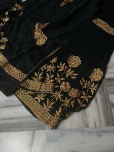 Black Lehenga Choli with Gold Embroidery
