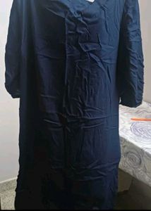 Navy Blue Embroidered Kurta
