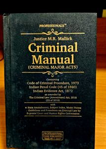 Criminal Manual (Major Acts) by Mallick, Ed. 2019