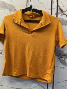 Mustard Yellow Collared Top- Bust- 34/32