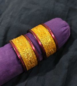 Elegant Gold-Plated Bangles (Set of 2)