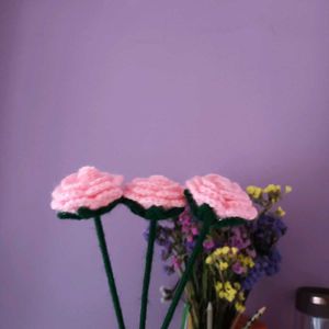 Crocheted Pink Rose