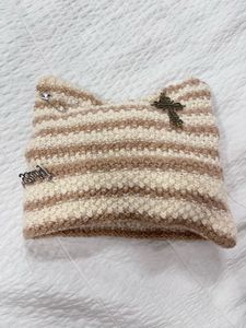 Striped Cat Ear Beanie