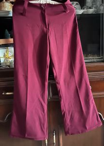 Elegant Maroon Wide-Leg Pants