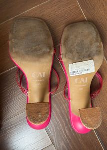 Hot Pink Embellished Heeled Sandals