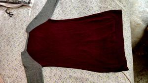 Burgundy Sweater with Butterfly Design