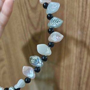 Beaded Leaf Choker Necklace