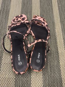 Leopard Print Kitten Heel Sandals