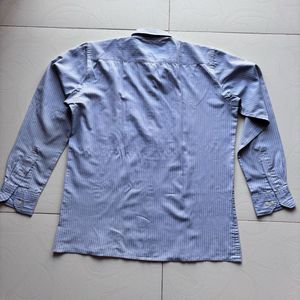 Men's Blue Striped Button-Down Shirt