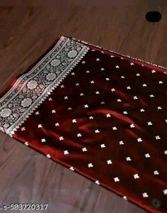 Elegant Maroon Saree with Silver Border  po