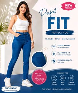 Perfect Fit Blue Denim Jeans