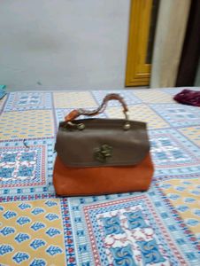 Chic Two-Tone Satchel Bag