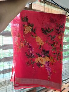 Vibrant Floral Print Saree