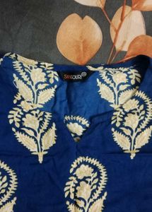 Blue Floral Print Kurta