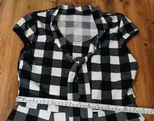 Gingham Tie-Neck Fit &amp; Flare Dress