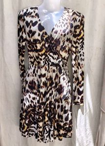 I. Stylish Leopard Print Wrap Dress