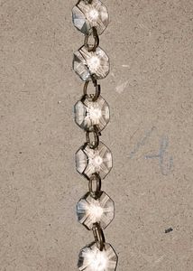Vintage Crystal Glass Chandelier'd Prism Almond Pa