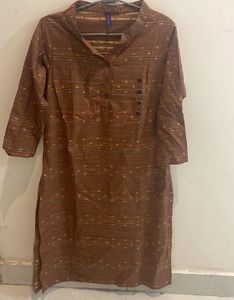 Brown Printed Kurta