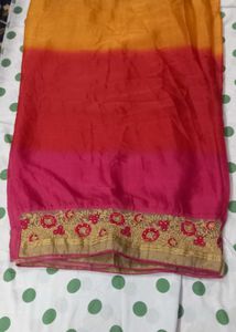 Vibrant Ombre Silk Saree with Embroidery