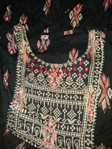 Embroidered Black Kurta