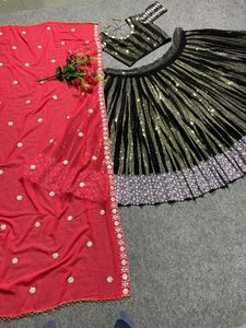 Black Colour Attractive Lehenga