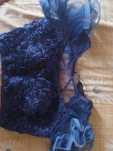 Stunning Navy Blue Designer Blouse