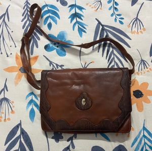 Vintage Brown Leather Shoulder Bag