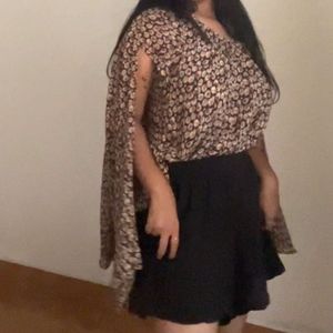 Boho Floral Print Savana Drape Mini Dress Top