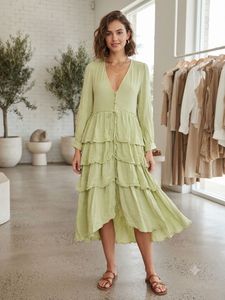 Lime Green Tiered Mini Dress
