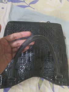 Chic Black Textured Handbag
