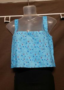 Blue Floral Crop Top