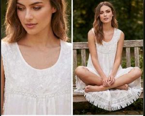 White Lace Detail Summer Dress