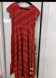 Striped Pom-Pom maxi Dress