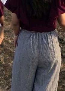 Checkered Wide-Leg Pants