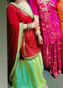 Beautiful Hand Work On Blouse Lehanga Choli Set