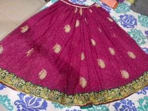 Elegant Embroidered Lehenga Skirt