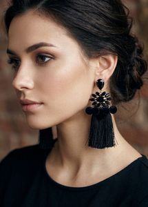 New Elegant Black Tassel Earrings