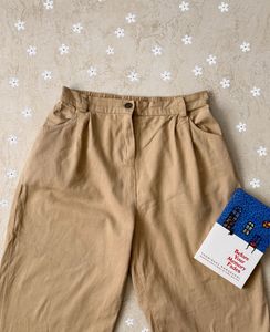 Beige Relaxed Fit Trousers