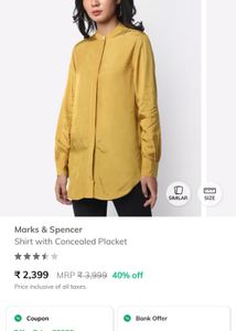 Marks & Spencer Concealed Placket Shirt