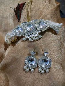 Exquisite Beaded Choker Set with Earrings